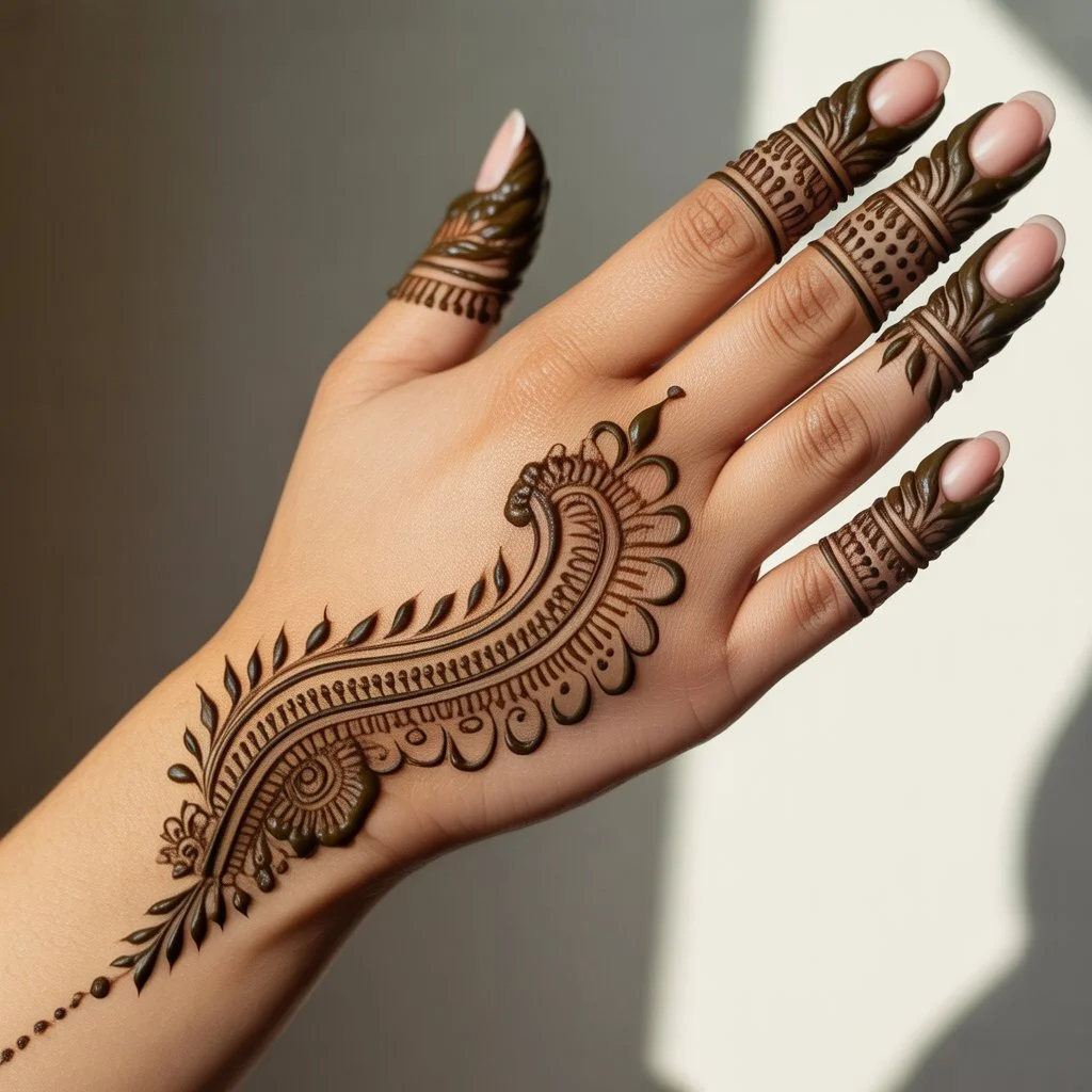 Short Mehndi Design Back Hand