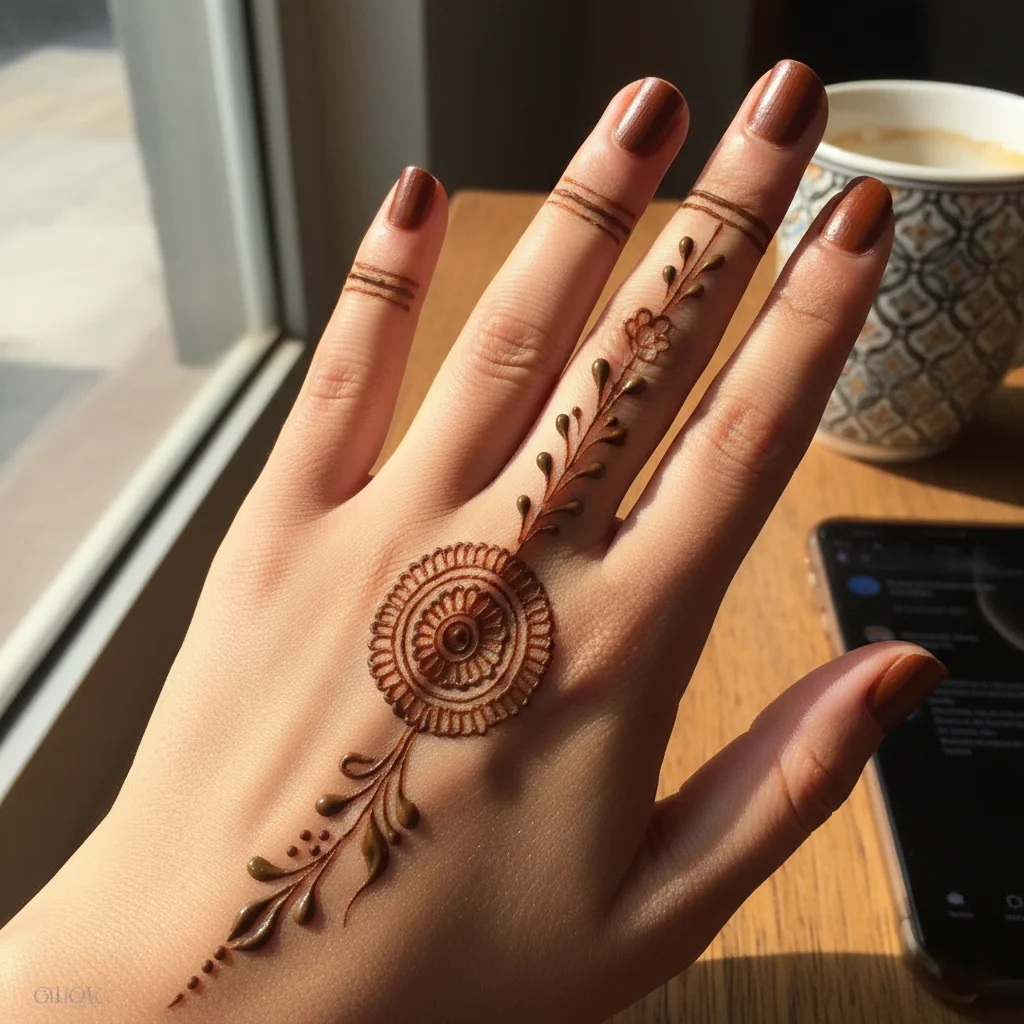 Simple Arabic Finger Mehndi Design