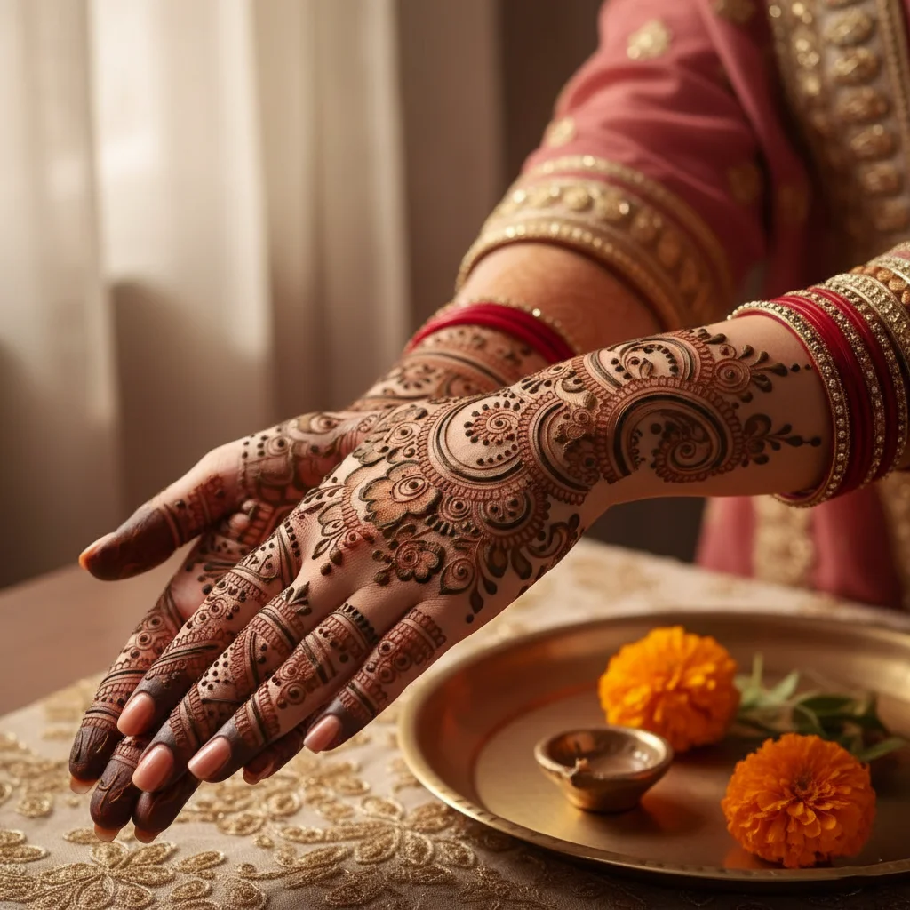 Simple Arabic Henna Teej Mehndi Design