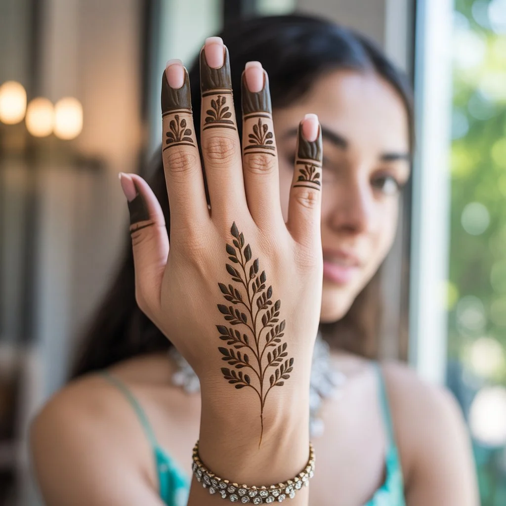 Simple Back Hand Mehndi Design For Beginners