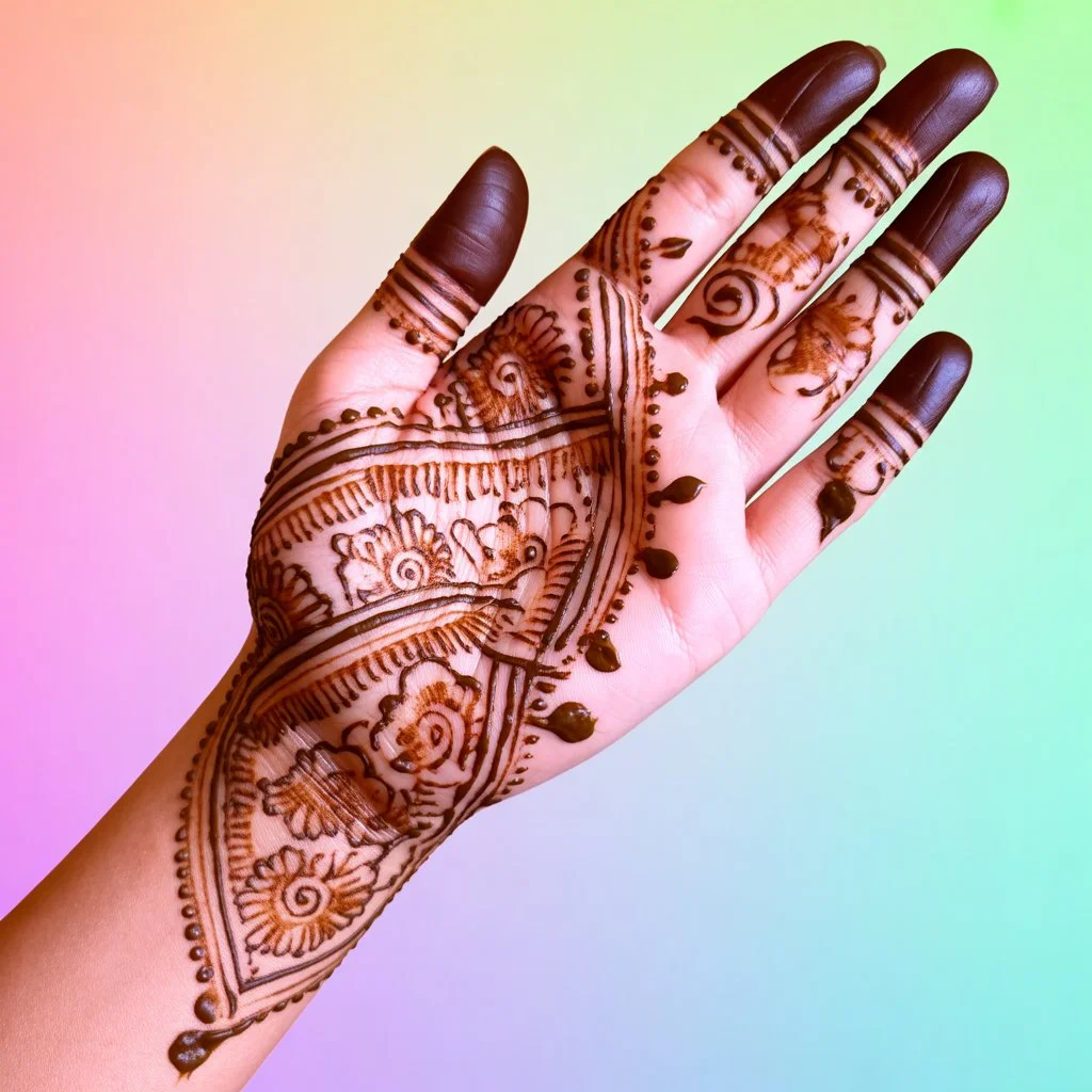 Simple Bel Mehndi Design Front Hand