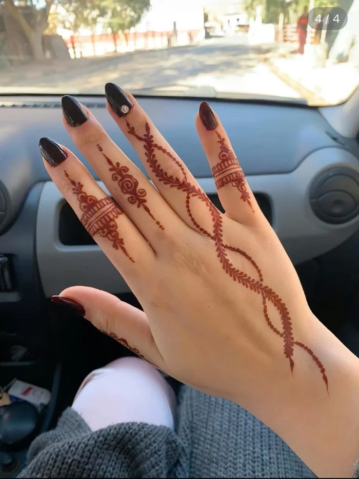 Simple Stylish Back Hand Mehndi Designs