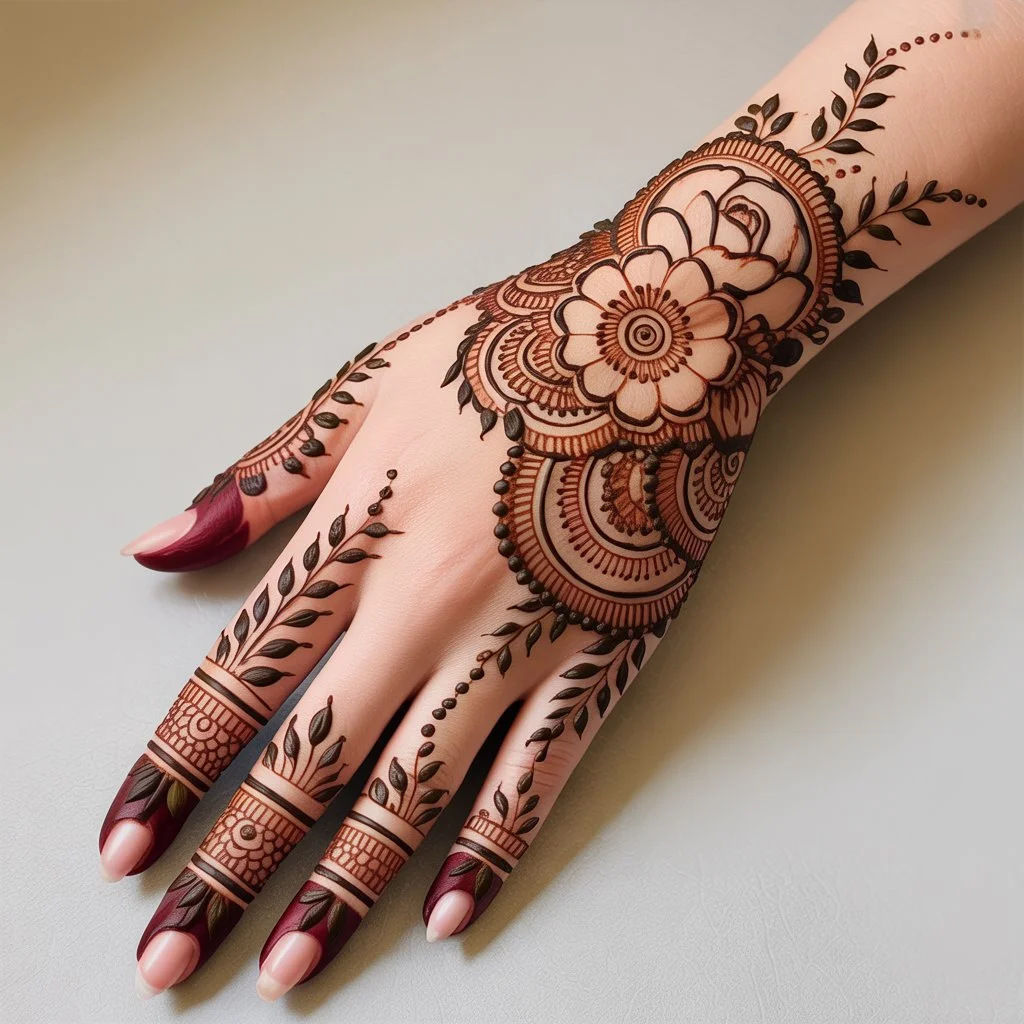 Small Back Hand Mehndi Design, Simple And Easy