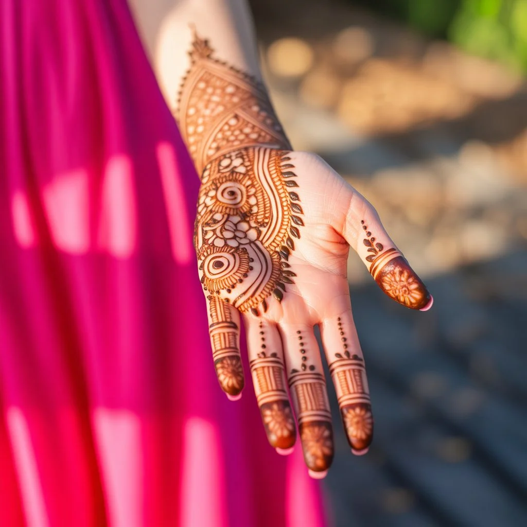 Small Mehndi Design Front Hand