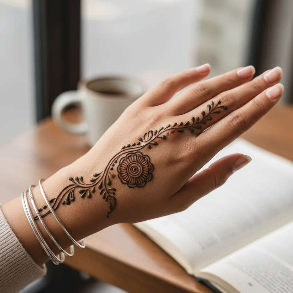 Stylish Henna Tattoo Mehndi Design Simple