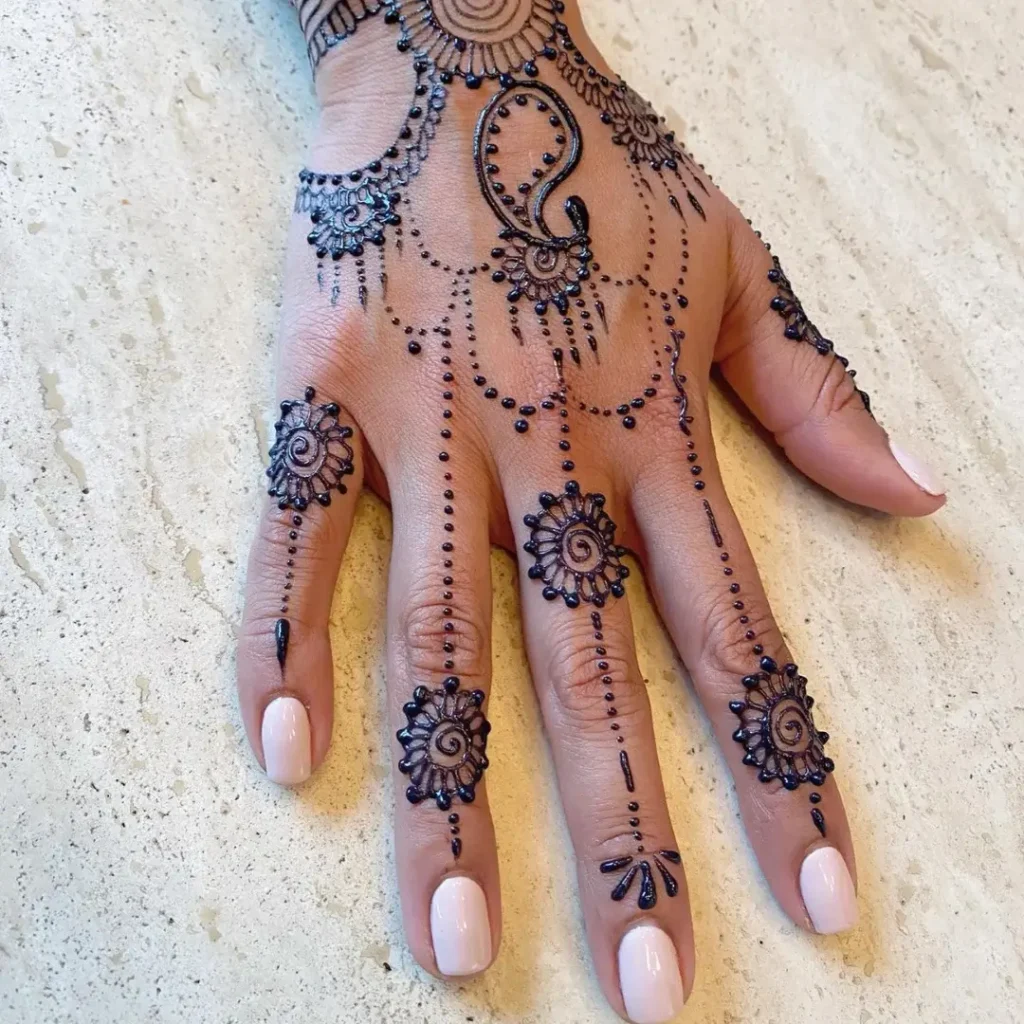Swirls and Dots Henna Design
