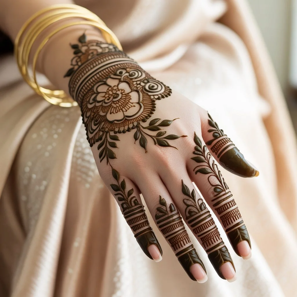 Teej Mehndi Design Back Hand