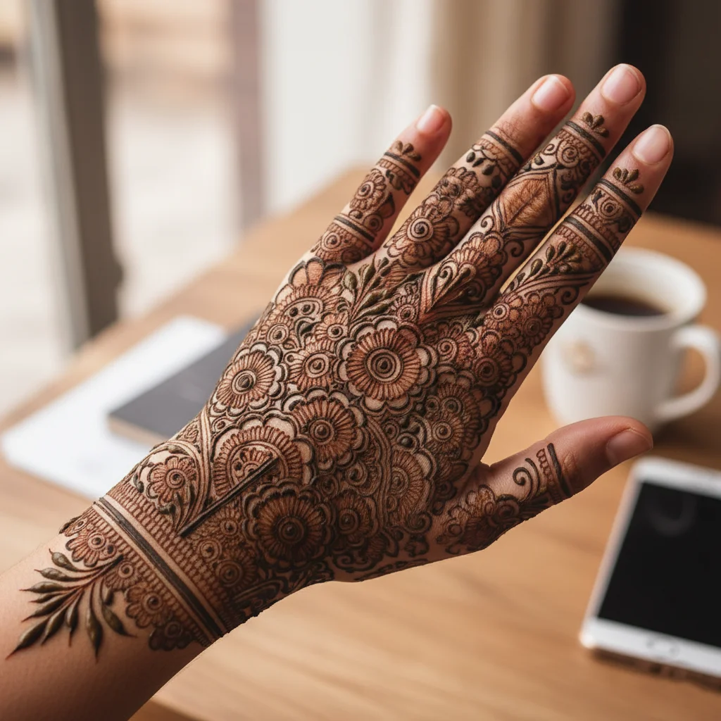 Thouseens Henna Back Hand Mehndi Design