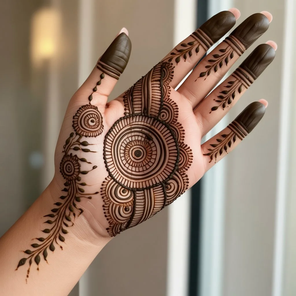 Tikki Mehndi Design Front Hand