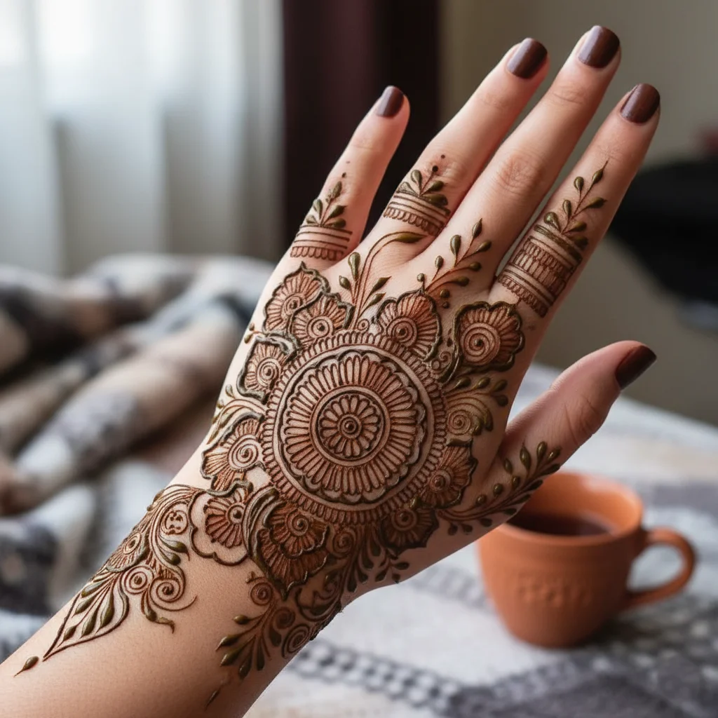 Unique Arabic Mehndi Design For Girl