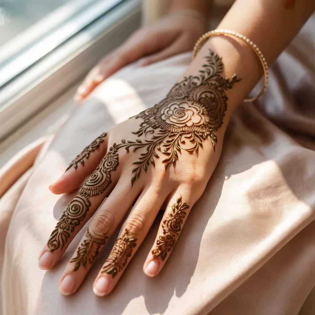 Unique Mehndi Design Back Hand