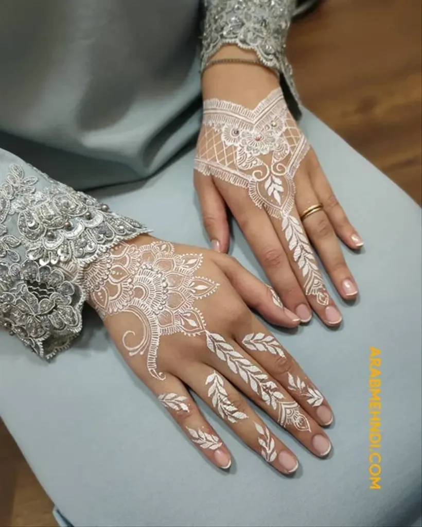 White Arabic Mehndi Designs