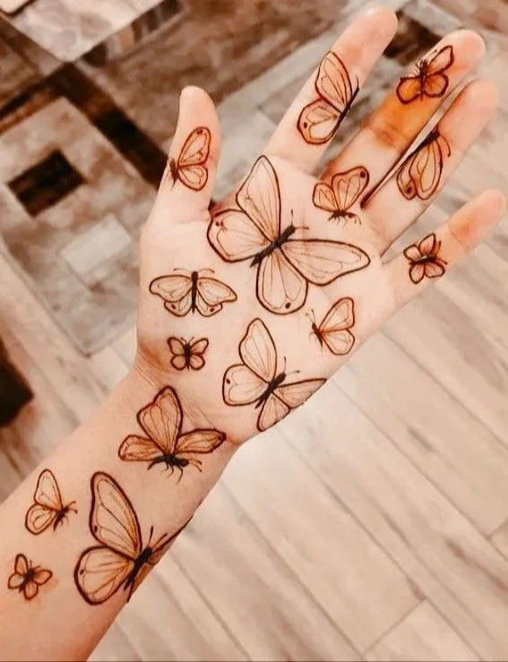 butterfly mehndi design