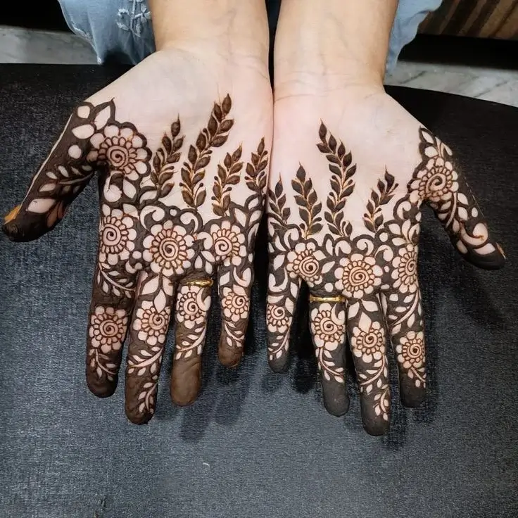 Easy Simple Finger Mehndi Design Front