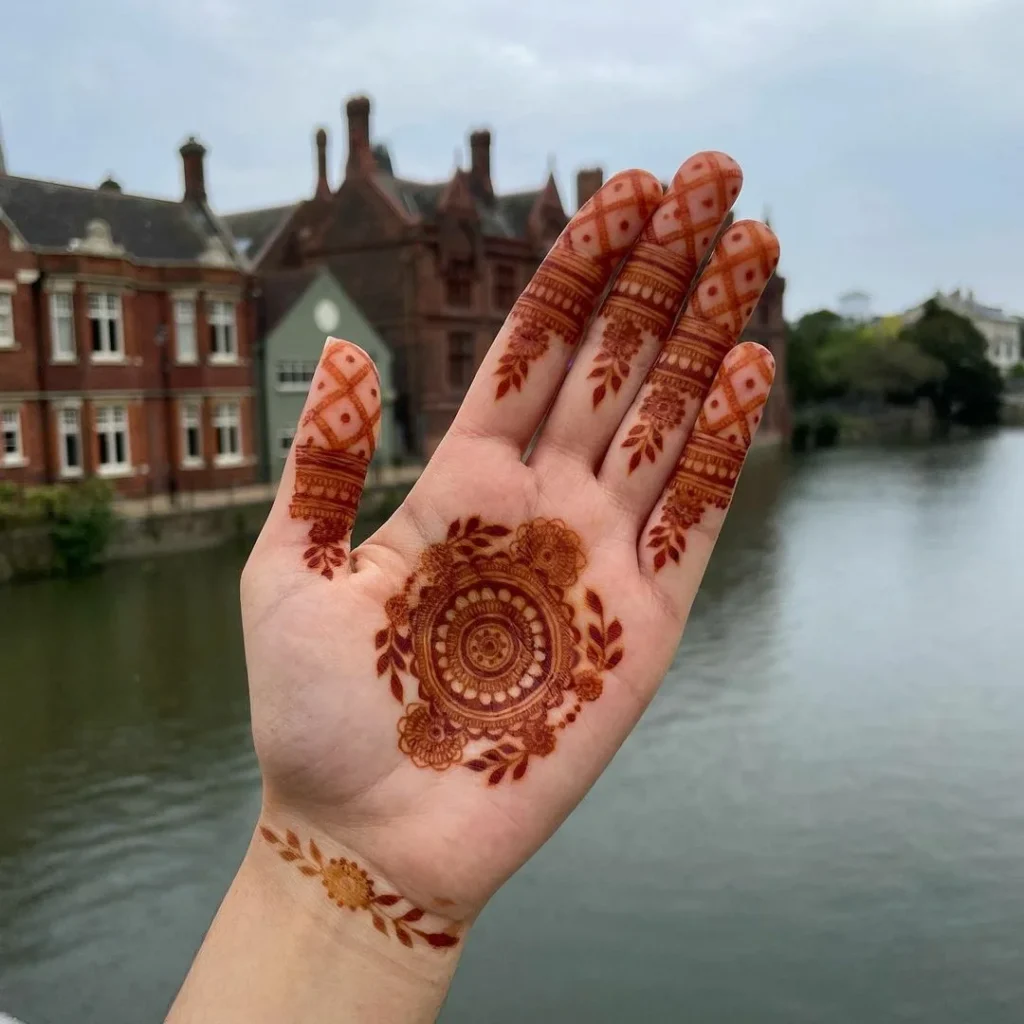 Front Full Hand Mehndi Design Easy