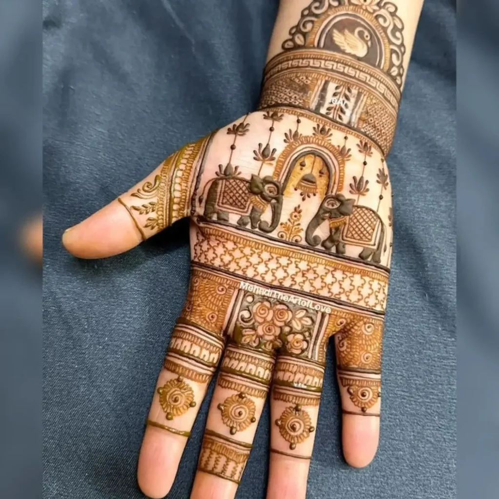 Top 80+ Simple Mehndi Designs for Kids, Babies, & Toddlers (2026) 51 Baby Elephant Mehndi Design