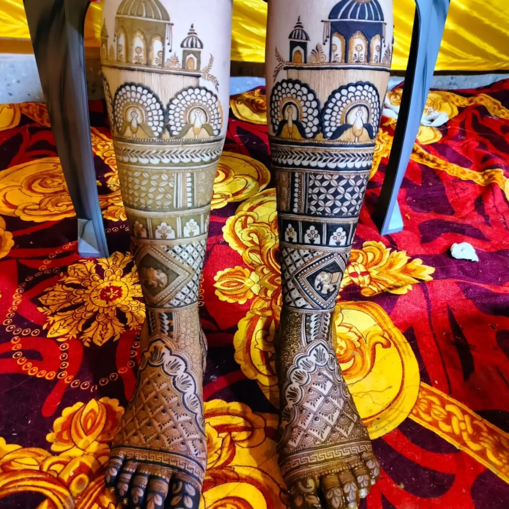 Bridal mehndi for full legs