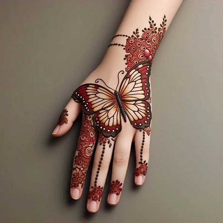 Top 80+ Simple Mehndi Designs for Kids, Babies, & Toddlers (2026) 52 Butterfly Mehndi Design For Kids