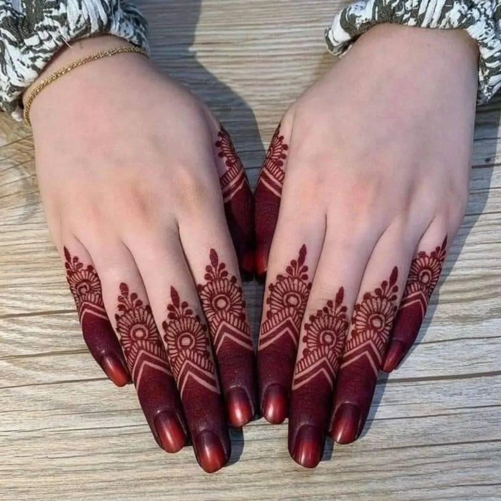 Delicate Finger Henna Patterns