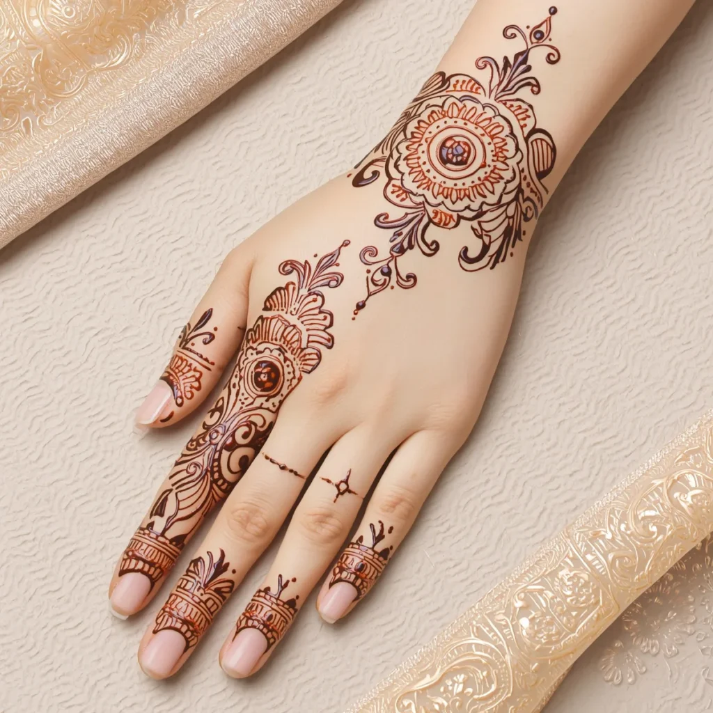Front Finger Mehndi Patterns
