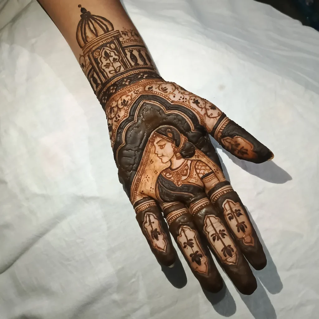 Front Hand Bridal Mehndi Design