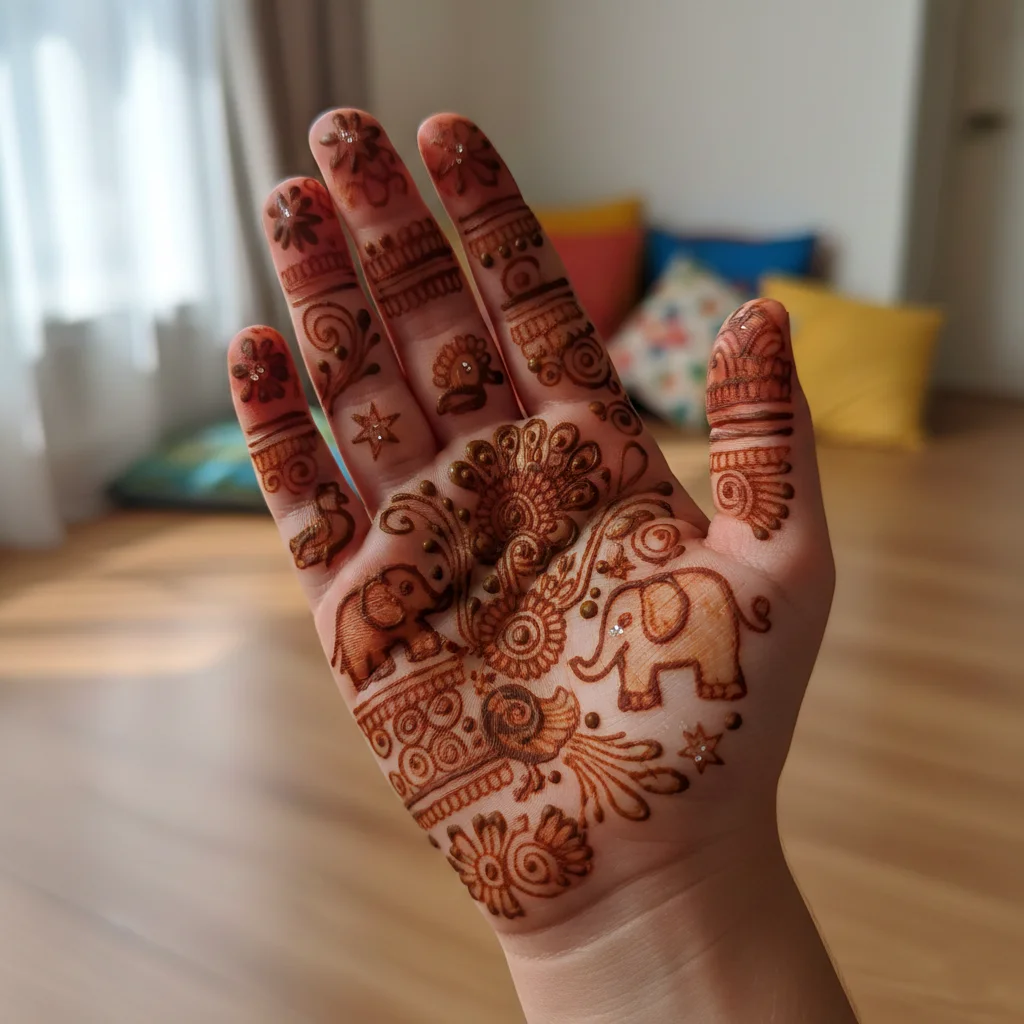 Top 80+ Simple Mehndi Designs for Kids, Babies, & Toddlers (2026) 82 Full Hand Mehndi Design For Kids