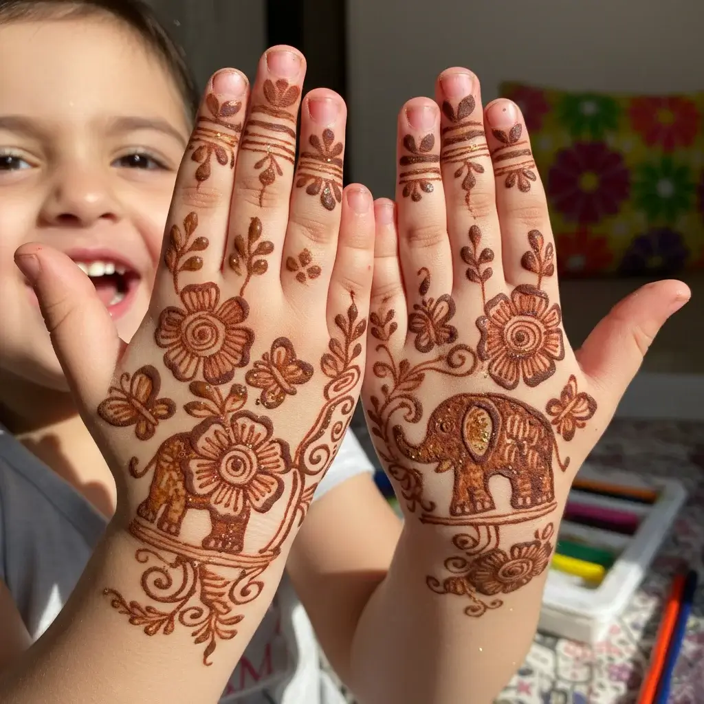 Top 80+ Simple Mehndi Designs for Kids, Babies, & Toddlers (2026) 31 Kids Mehndi Design