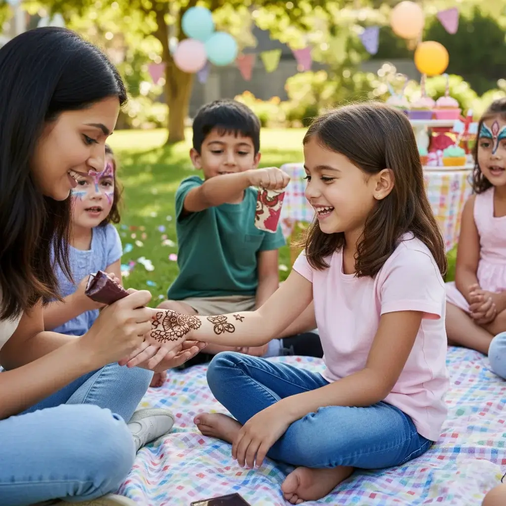 Top 80+ Simple Mehndi Designs for Kids, Babies, & Toddlers (2026) 55 Kids Party Mehndi Design