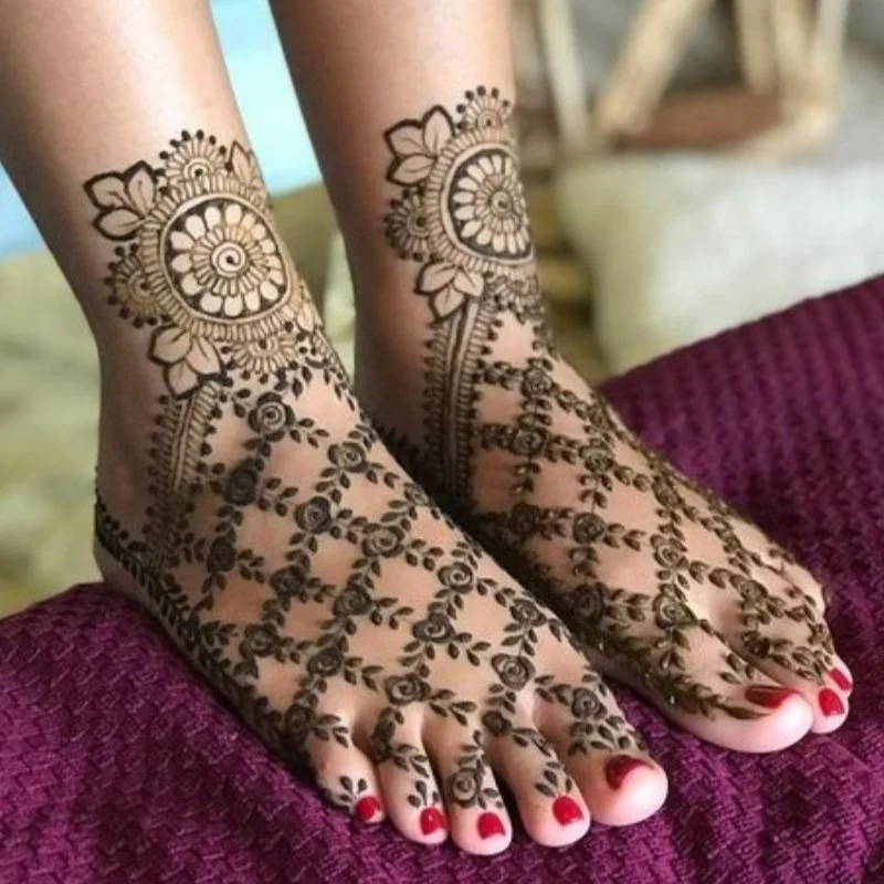 Leg Foot Mehndi Design Simple And Easy Photo