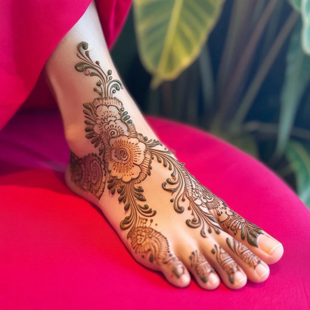 Modern Foot Mehndi Design