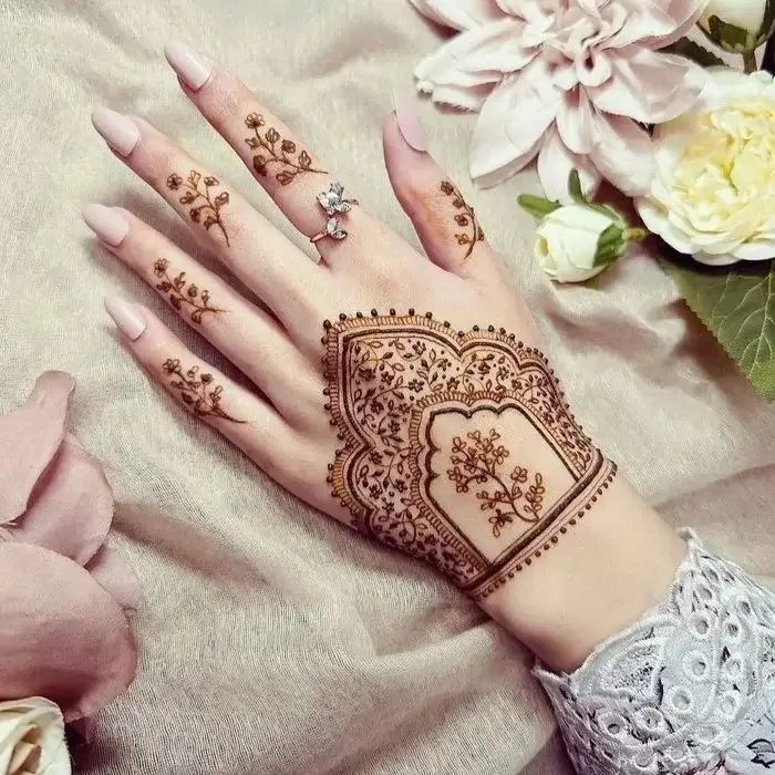 Rabeeca Khan Mehndi Design Back Hand