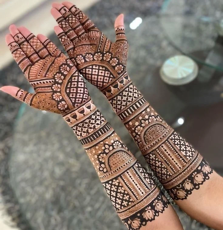 Simple Full Hand Bridal Mehndi Design