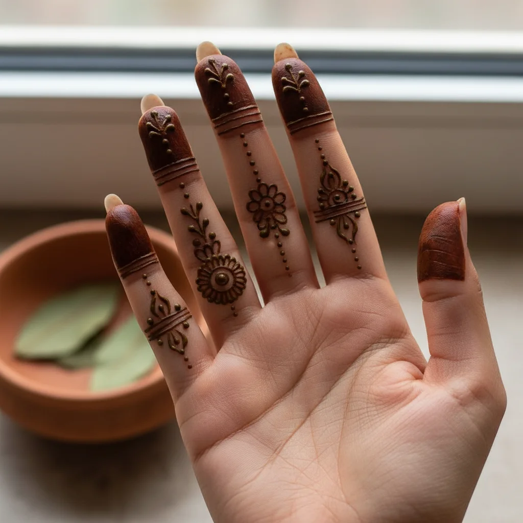 Simple Mehndi Design For Fingers