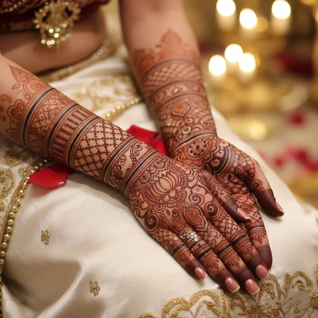 Stylish Full Hand Bridal Mehndi Design