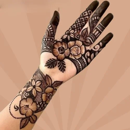 Stylish Mehndi Rabeeca Khan Mehndi Design Front Hand