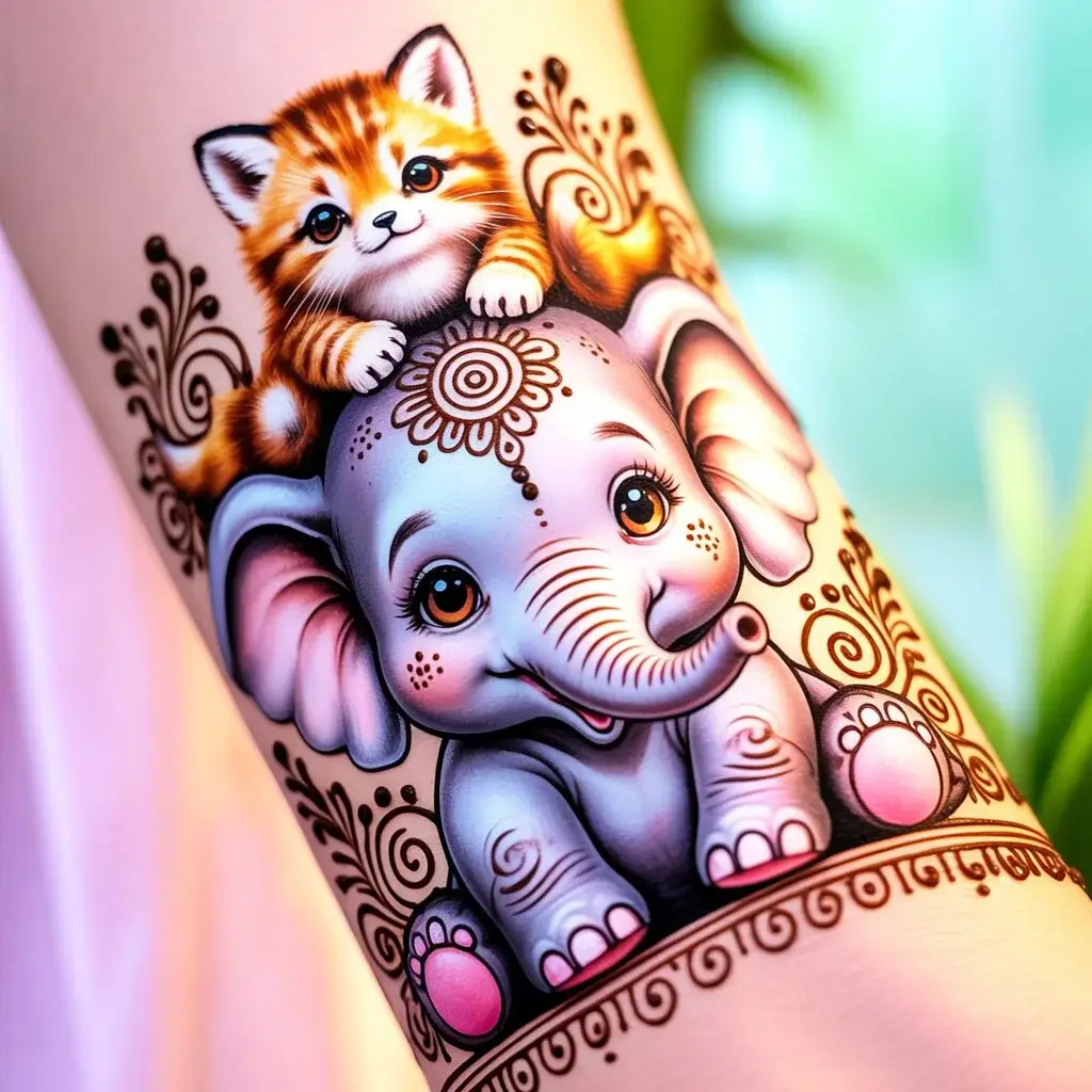 Top 80+ Simple Mehndi Designs for Kids, Babies, & Toddlers (2026) 84 Tiny Animal Mehndi Design For Kids