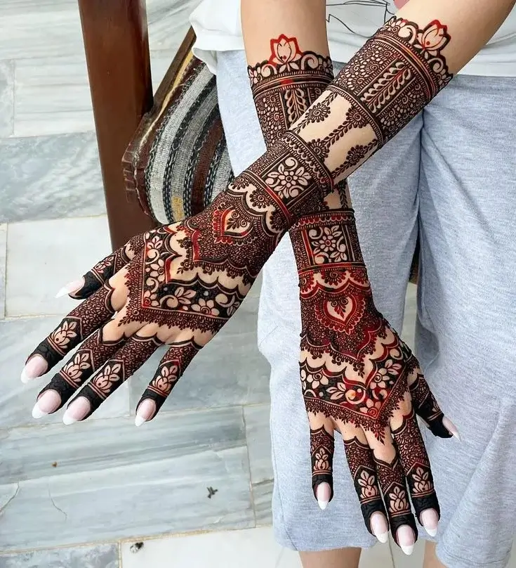 Royal Full Hand Bridal Mehndi Design