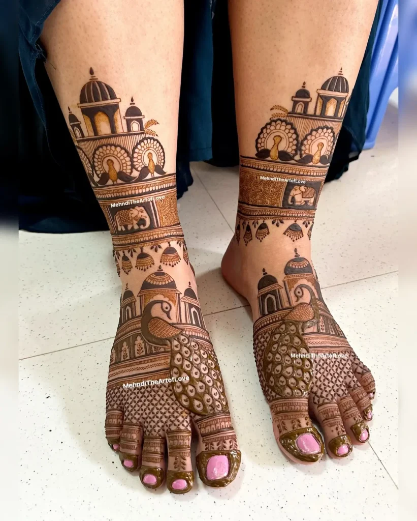 Royal Leg Bridal Mehndi Design