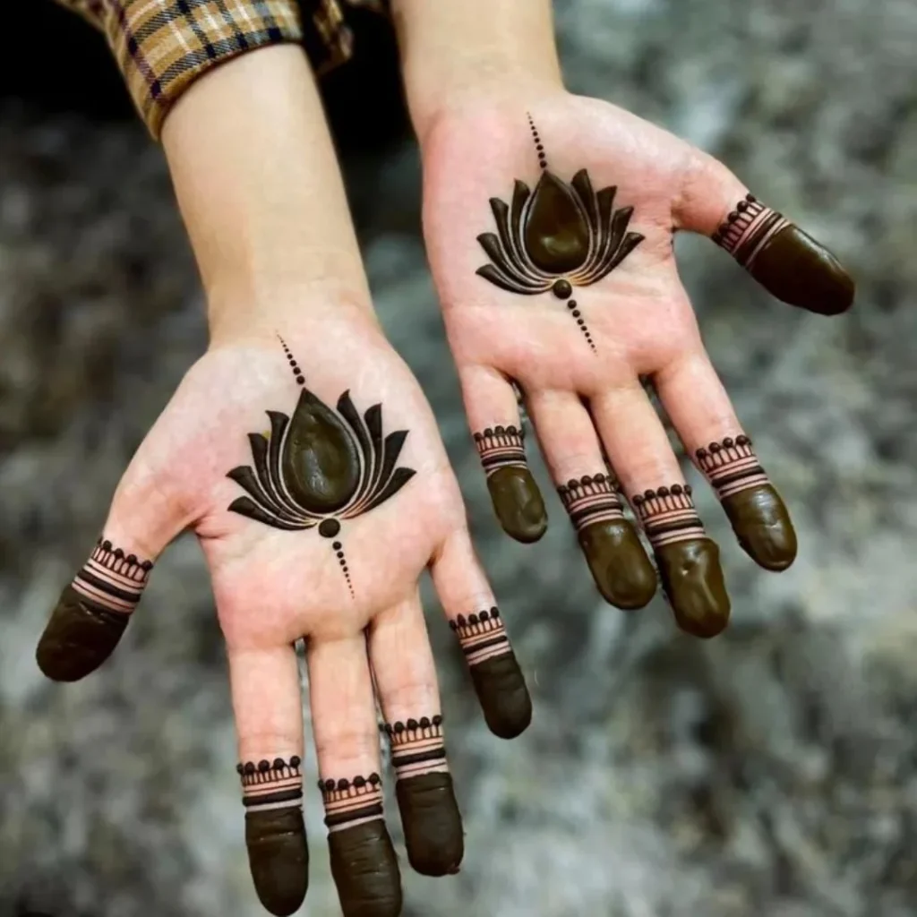 Aesthetic Lotus Mehndi Design