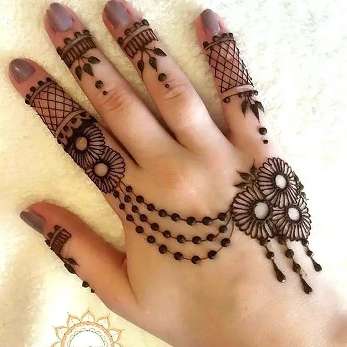 Chain Pattern Mehndi Design for Diwali