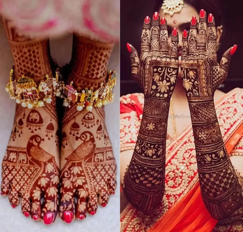 full bridal style mehndi design diwali