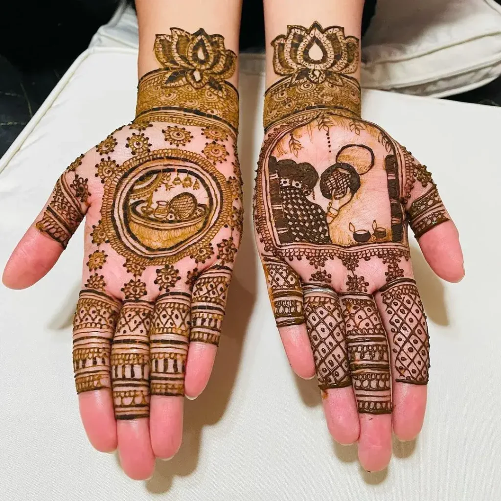 Karwa Chauth Lotus Mehndi Design