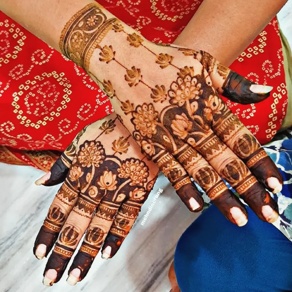 Lotus Flower Lotus Mehndi Design Back Hand