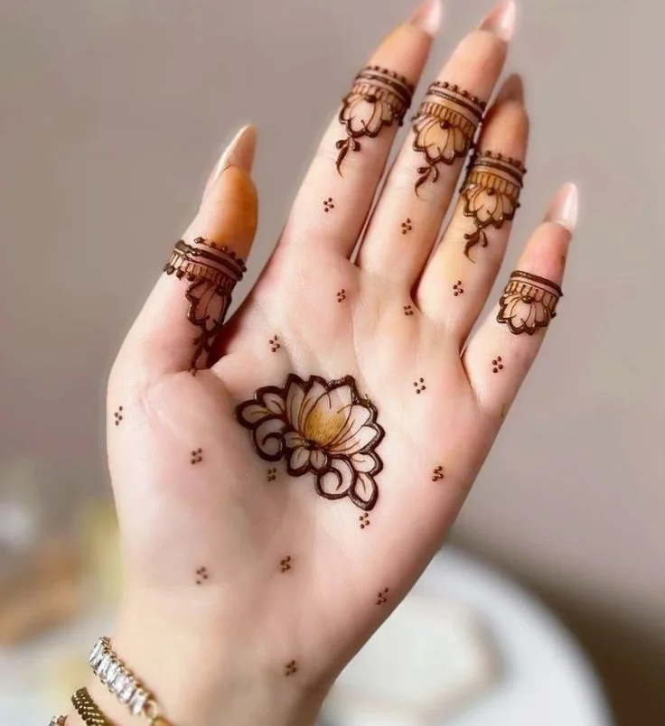 Lotus Flower Simple Lotus Mehndi Design