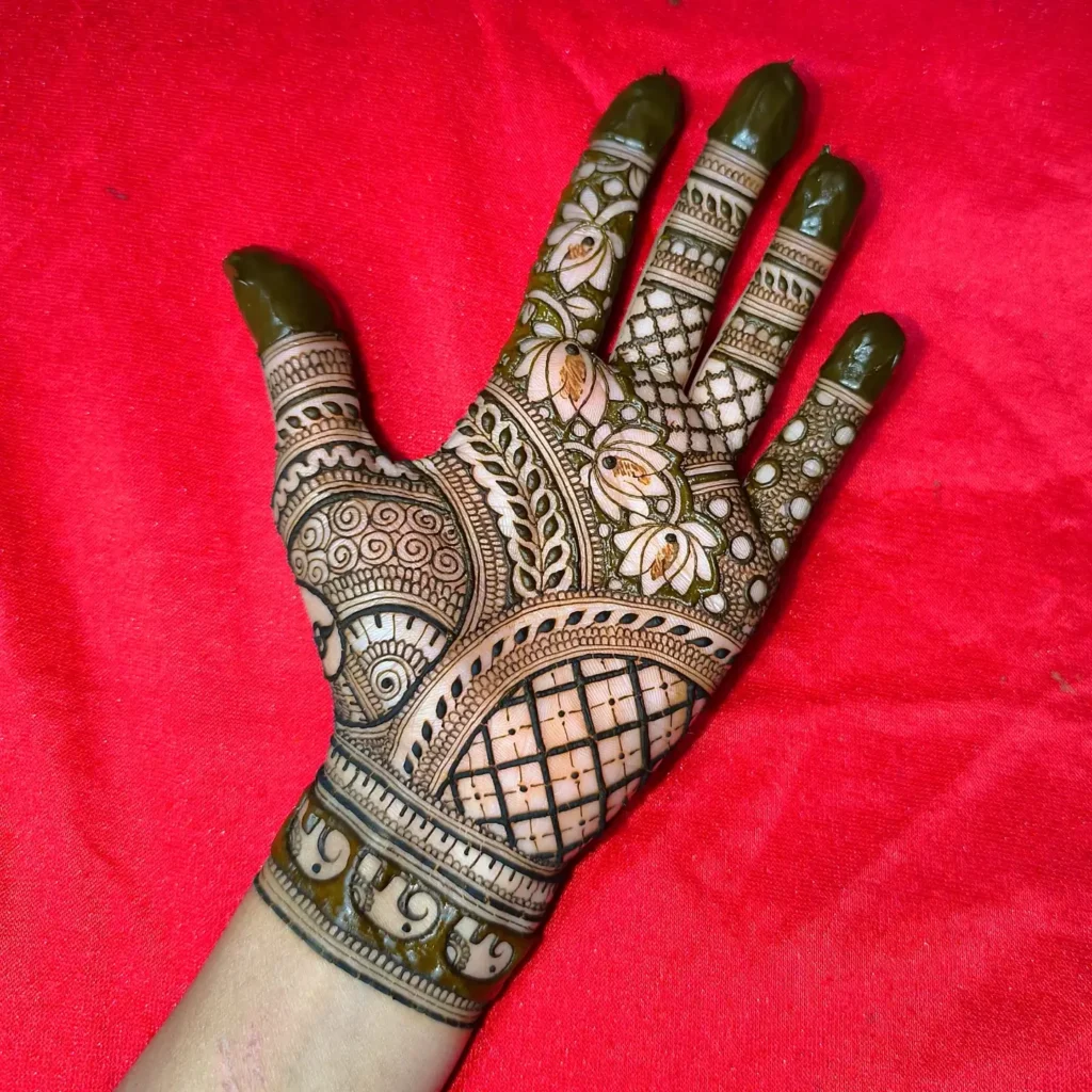Lotus Mehndi Design for Girl