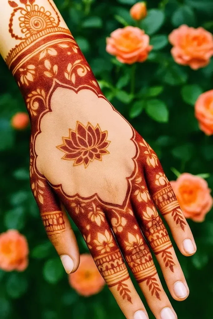 lotus mehndi design casual