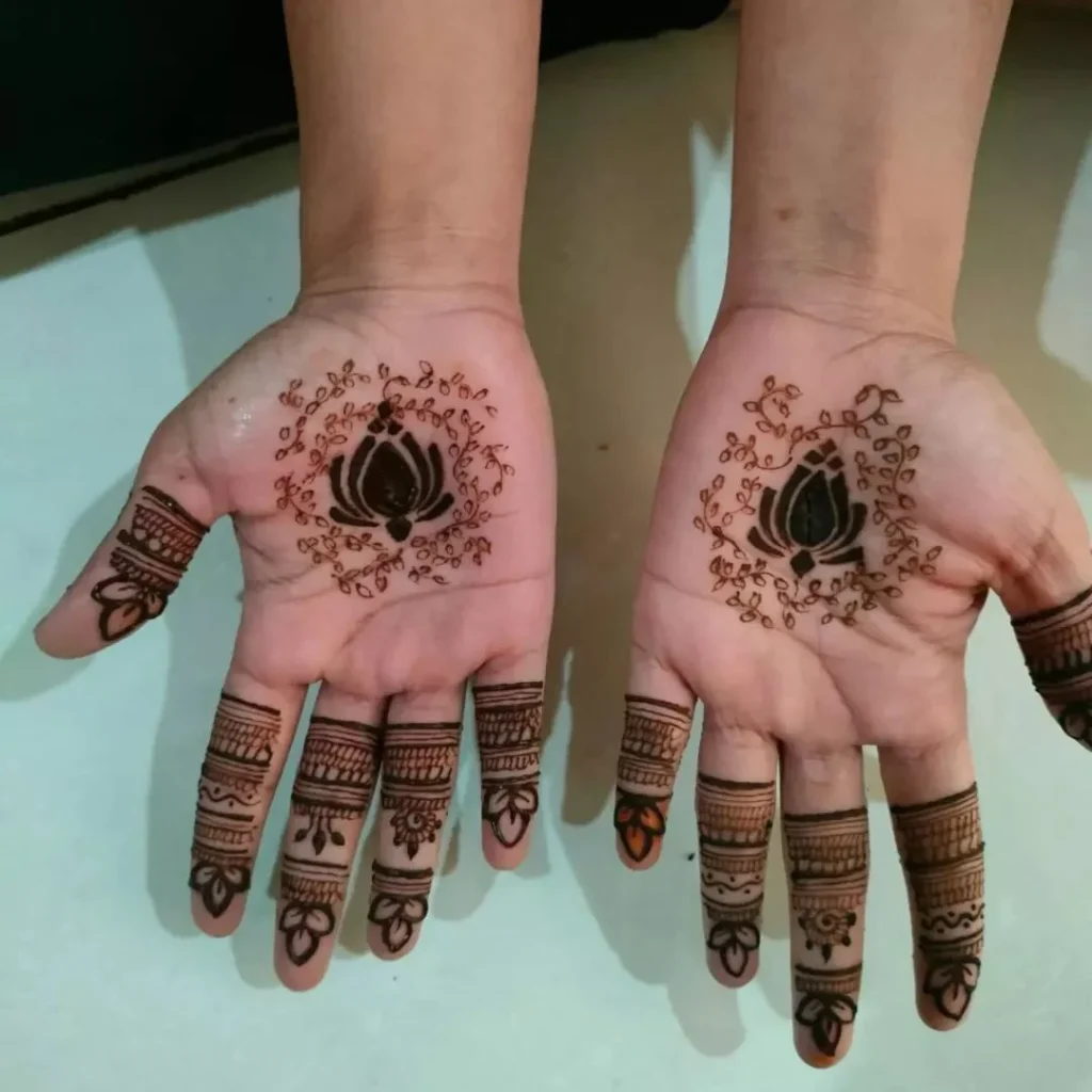 lotus mehndi design for beginners