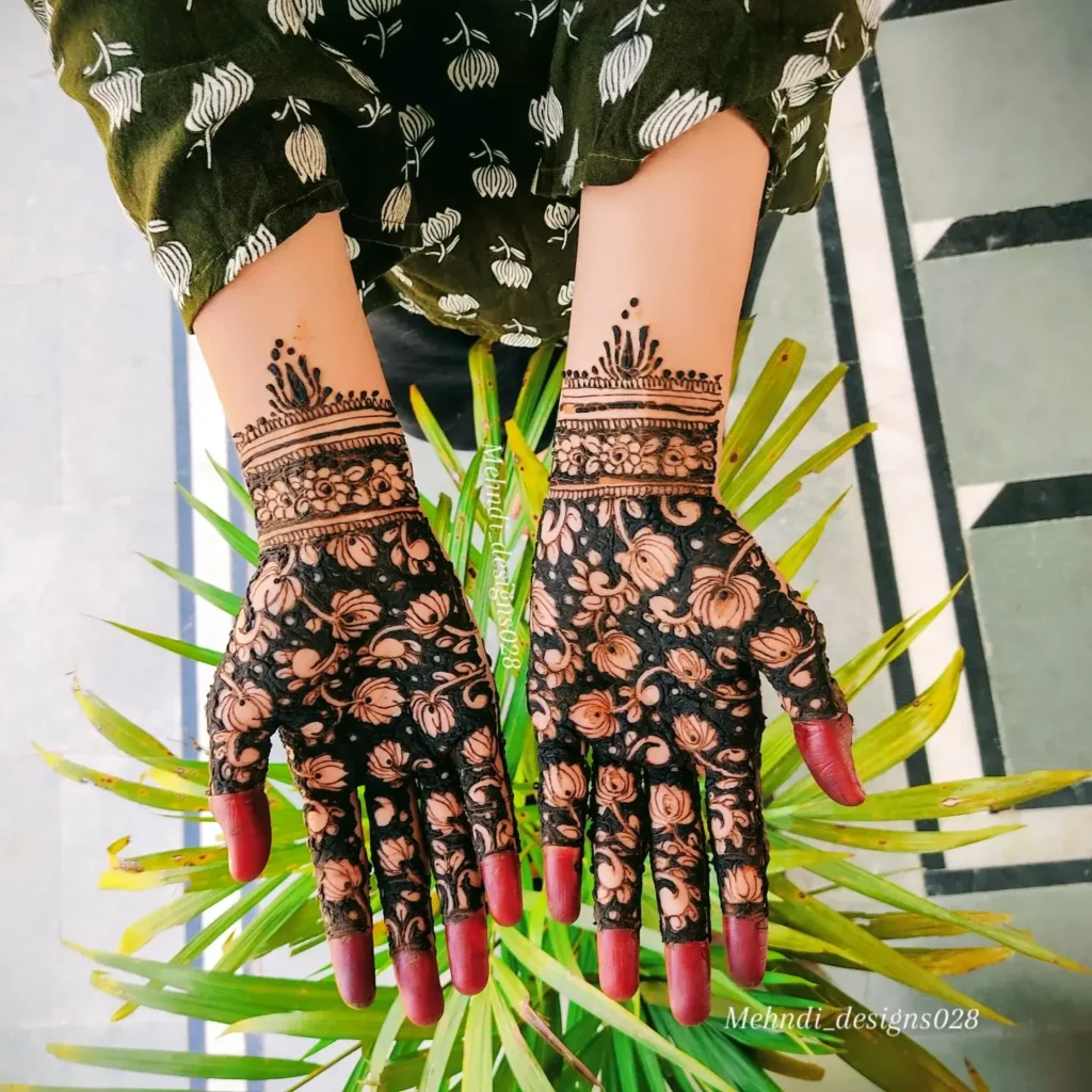 lotus petals mehndi design