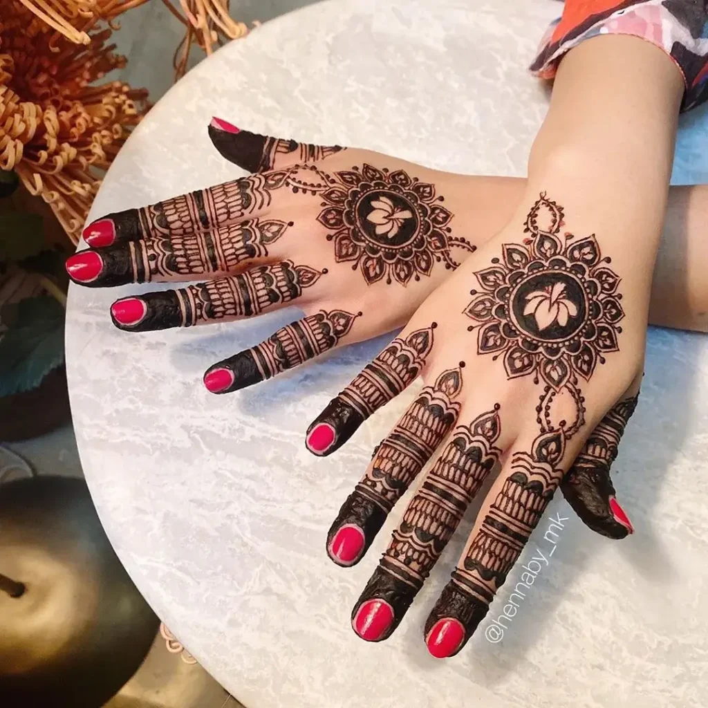 Flower Mandala Flower Back Hand Mehndi Design