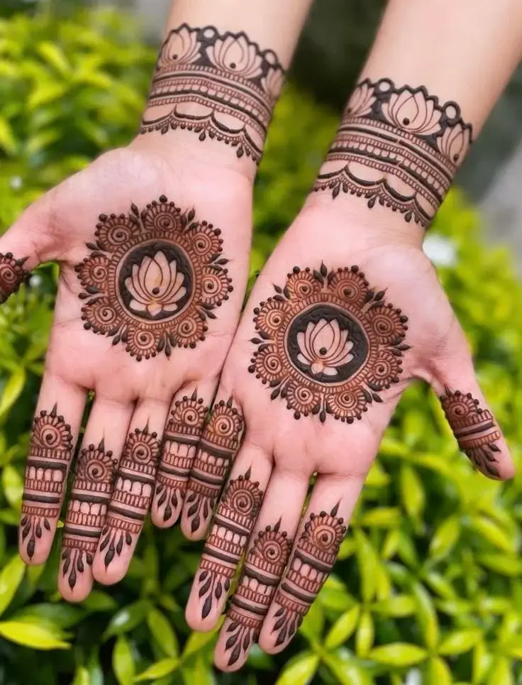 Front Hand Mandala Mehndi Design